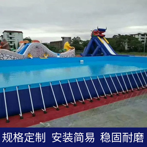 สระว่ายน้ำเป่าลมกลางแจ้งทรงสี่เหลี่ยมผืนผ้า อุปกรณ์สวนน้ำ PVC ขนาดใหญ่ สระฝึกซ้อม ไม่ใช้แบตเตอรี่ เป็นมิตรกับสิ่งแวดล้อม - Product Image 4