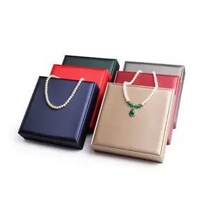 2023 Luxury Necklace Jewelry Packaging Boxes A Jewelry Gift Box Wiredrawing Design Pu Leather Ring Jewelry