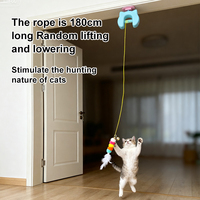 Structure de levage automatique avec accessoire plume détachable pour soulager l'ennui, jouet interactif intelligent électronique pour chat