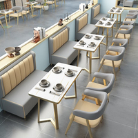HUALIN Ensemble table à manger moderne style hôtel café musique restaurant bar sur le thème restaurant ensemble chaise table à manger table à manger en pierre frittée
