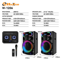 Speaker Pesta HoXen Mecha Style 12 inci 60W*2 RGB LED dengan Mic Karaoke - Desain Kayu 2 Buah