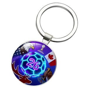 Porte-clés en alliage de zinc sur le thème de la Coupe de football États-Unis-Canada-Mexique 2026, souvenir pour les fans - Product Image 4