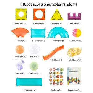 Magic Magnetic <span class=keywords><strong>Paradise</strong></span> 3D Magnetische Bausteine 110 Stück Bau fliesen Big Plastic Building Bricks Marmor Running Toy - Product Image 2