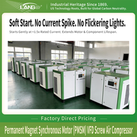 Langair kompresor udara, kompresor industri sekrup putar 10 Bar 8bar kebisingan rendah 30 HP 37kw