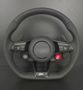 <span class=keywords><strong>Volante</strong></span> <span class=keywords><strong>Deportivo</strong></span> <span class=keywords><strong>Audi</strong></span> RS, Cuero Perforado con Base Plana y Levas de Cambio para <span class=keywords><strong>Audi</strong></span> <span class=keywords><strong>A3</strong></span> A4 A5 A6 A7 Q3 Q5 Q7 TT R8 S Line - Product Image 1