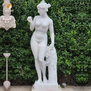 Mily Cổ Phong Cách Tay Chạm Khắc Đá Cẩm Thạch Venus tượng giữ Apple điêu khắc cho Bảo tàng Bộ sưu tập - Product Image 6