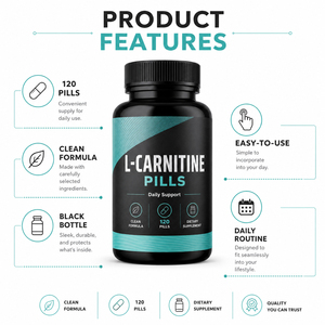 Complément alimentaire en comprimés de L-Carnitine 1000mg en gros, sans produits laitiers, certifié, personnalisable pour la santé - Product Image 4