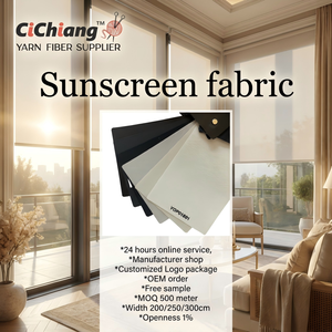 Hometextile 30% Polyester + 70% PVC Flame Retardant Window Blackout <b>Sunscreen</b> 1% Openness Mesh Fabric Woven Roller Blinds - Product Image 1