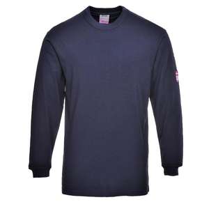 PORTWEST - FR11NARXXL <b>Flame</b> resistant anti-static long sleeve navy blue T-<b>shirt</b> - EAN 5036108161850 <b>FLAME</b> RESISTANT WORKWEAR - Product Image 1