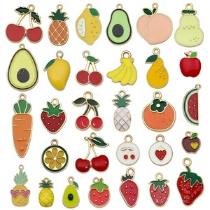 Wholesale Fashion DIY Charms Fruit Flower <b>Bee</b> Honey Cherry Hearts Festival Themed Alloy Pendants for Jewelry Making Supplies - Product Image 1