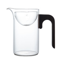 Théière en verre borosilicate de haute qualité 350 ml avec poignée en bois et infuseur en verre amovible pour thé en vrac
