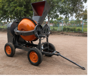 Bétonnière de 10,7 pieds cubes avec moteur diesel, trémie et roues - Product Image 2