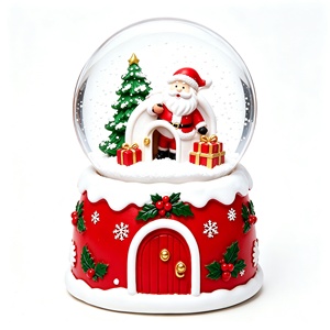 Adorno de Bola de Agua Navideña con Diseño de Santa Claus, Globo de Nieve de Resina, Recuerdo Navideño, Regalo para Decoración de Mesa en Navidad y Festividades - Product Image 2