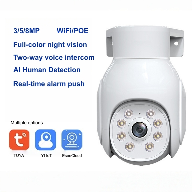 EseeCloud 4K WiFi Security Camera with 3MP/5MP/8MP PTZ Night Vision Motion Detection CMOS Sensor for Home Outdoor Use
