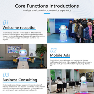 Dịch vụ hiệu quả ai tiếp nhận thông minh chào đón Robot thời gian thực khách truy cập theo dõi đa ngôn ngữ hỗ trợ 13.3 "Màn hình trở ngại - Product Image 3