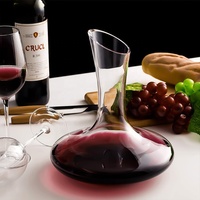 Carafe à vin élégante en cristal sans plomb à bec oblique sans poignée, carafe à ventre rond