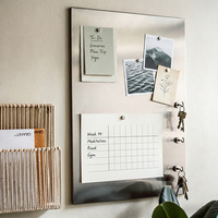 Tableau magnétique en acier inoxydable sans cadre, rectangulaire, pour affichage de photos, montage mural, décoration minimaliste moderne, usage domestique