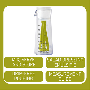 Bouteille Distributrice d'Huile <span class=keywords><strong>en</strong></span> <span class=keywords><strong>Verre</strong></span> 300ml, Agitateur de Vinaigrette, Distributeur d'Huile et de Vinaigre avec Plongeur Émulsifiant et Échelle de Mesure - Product Image 3