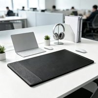 Tapis de table en cuir personnalisé noir imitation cuir, grand tapis de bureau pour conférence, tapis de souris de jeu, dessous de verre, set de table – Vente en gros