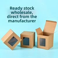 Boîtes pliantes en papier kraft et carton blanc en forme de tasse avec fenêtres, emballage cadeau universel, modèle 05, en stock, vente en gros