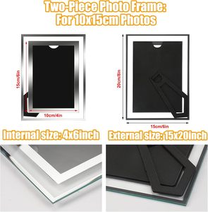 Cadre photo en verre 8x10, 5x7, 8x10, A3, A4, cadre photo en verre cristal personnalisé pour table, miroir, cadeau, décoration de la maison - Product Image 2
