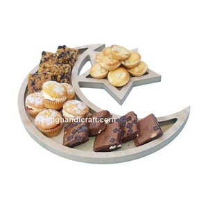 Plateau artisanal bohème en nacre avec design flexible pour le Ramadan et l'Aïd |   Plateau de service de luxe pour dattes, noix, desserts - Product Image 5