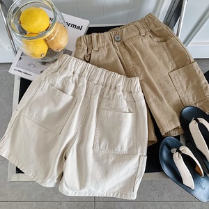 Pantaloncini Casual da Bambino, Stile Estivo Sottile, <span class=keywords><strong>Pantaloni</strong></span> <span class=keywords><strong>Cargo</strong></span> a Cinque Punti in Cotone Lavato, Modello Largo e Dritto - Product Image 5