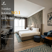 Ensemble de mobilier de chambre d'hôtel moderne, solution clé en main, sur mesure, pour hôtel commercial, lit king-size ou queen-size, durable et écologique