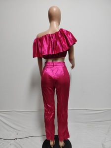 Nuovo 2024 Chic con spalline a collo quadrato Top abbinati a vita alta pantaloni dritti Set due pezzi - Product Image 5