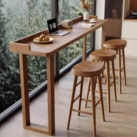 Table de bar haute carrée en bois massif de style nordique moderne, fabriquée en Chine, pour balcon, salon, fenêtre, bar à domicile