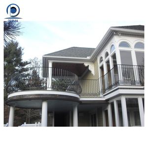 Nhà máy trực tiếp kính hệ thống lan can thuận lợi nhất wrought sắt ban công lan can thép phía trước lan can thiết kế - Product Image 6