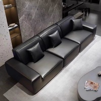 Grand canapé lounge italien minimaliste moderne trois places en forme de cube, en éponge et latex, pour salon
