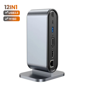 12in1 Docking Station PD 100W USB C <span class=keywords><strong>HUB</strong></span> Loại C để hdtv-tương thích bộ chuyển đổi 4K 30Hz VGA RJ45 USB 3.0 <span class=keywords><strong>Hub</strong></span> USB Splitter cho Macbook - Product Image 1