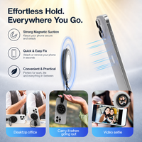 Support de téléphone magnétique à ventouse avec cordon en silicone, support pliable en forme d'anneau, support mobile mains libres, usine OEM