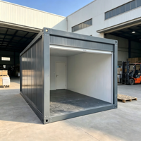 Garaje Modular en Contenedor con Puerta Enrollable, Almacén Prefabricado Impermeable para Estacionamiento Exterior y Almacenamiento de Mercancías