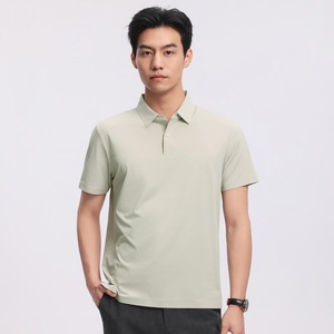Nylon Short Sleeve Polo Shirt Moisture Wicking Loose Fit Summer Workwear Corporate Uniform Khaki Olive Green Navy Blue - Product Image 4