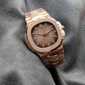 Reloj Mecánico Automático de Oro Rosa al por Mayor, Esfera Marrón, Correa de Acero Inoxidable, Reloj de Pulsera Ovalado de Moda, Casual y de Negocios - Product Image 3