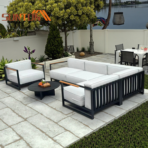 Meubles d'extérieur de jardin en aluminium, ensemble moderne et confortable, de patio, imperméable, 4 pièces - Product Image 1