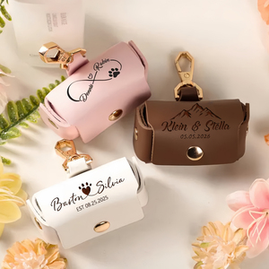Pochette personnalisée en cuir pour porte-alliances de mariage pour chien, gravée au laser, boîte à bague de demande en mariage tendance, pour fiançailles <span class=keywords><strong>d</strong></span>'animaux de compagnie - Product Image 2