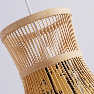 โคมไฟระย้าไม้ไผ่รูปทรงระฆัง E27 ไฟ LED สำหรับร้านอาหาร ห้องน้ำชา ห้องอ่านหนังสือ คลับ - Product Image 5