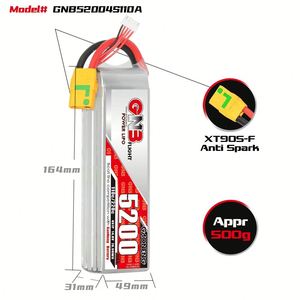สินค้าขายดี GAONENG GNB Li-polymer 5200mah 4S 14.8V 110C 220C XT60 XT90S แบตเตอรี่ลิเธียมโพลิเมอร์  แบบป้องกันการคัดลอก  สำหรับรถบังคับวิทยุ  อุปกรณ์เสริมสำหรับรถบังคับวิทยุแบบปีกตรึง - Product Image 4