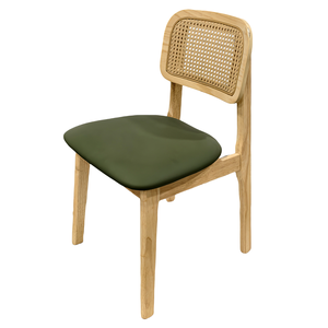 Sillas de comedor informales de estilo nórdico moderno, hechas de roble y ratán, adecuadas para restaurantes, cocinas y hoteles, tanto en interiores como en exteriores. - Product Image 2