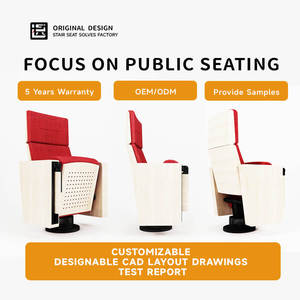 Asientos de Auditorio Contemporáneos de Acero, Plegables, Ecológicos, con Espuma Viscoelástica y Función Reclinable para Iglesias, Escuelas y Teatros - Product Image 6