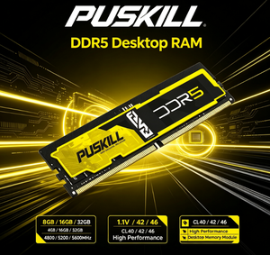 PUSKILL แรมเดสก์ท็อป DDR5 UDIMM ดีไซน์ใหม่ ความจุ 8GB 16GB 32GB 5200/5600MHz โมดูลหน่วยความจำพีซีความเร็วสูงสำหรับคอมพิวเตอร์เล่นเกม - Product Image 1