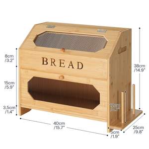 रसोई काउंटरटॉप के लिए कटिंग बोर्ड के साथ जैक ब्रेड बॉक्स रसोई काउंटरटॉप के लिए कटिंग बोर्ड के साथ - Product Image 5