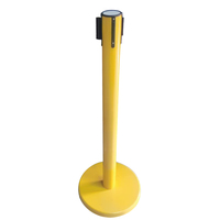 Système de gestion de file d'attente de barrière de ceinture rétractable de support de ceinture jaune pour le musée