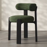 Chaise de salle à manger style vintage, design moderne, tissu rembourré, bois massif, mobile, simple, rétro français