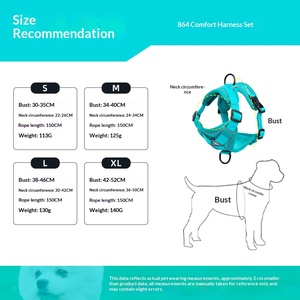 Harnais pour animaux de compagnie de différentes couleurs en gros, sangle de poitrine respirante pour chien avec laisse, gilet durable pour chat - Product Image 2