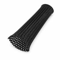 Gaine tressée en PET noir de qualité marine, tube protecteur extensible pour câbles de bateau