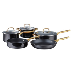 Non-Stick Cookware Set 5 Piece Enameled Scratch Resistant Oven Safe Hand Wash Only - Product Image 1